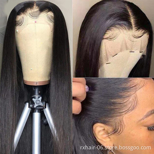 Film HD Transparent Swiss Lace Front Human Hair Wigs,Cheap Raw Indian Wig Vendors,Transparent Lace Front Wig For Black Women